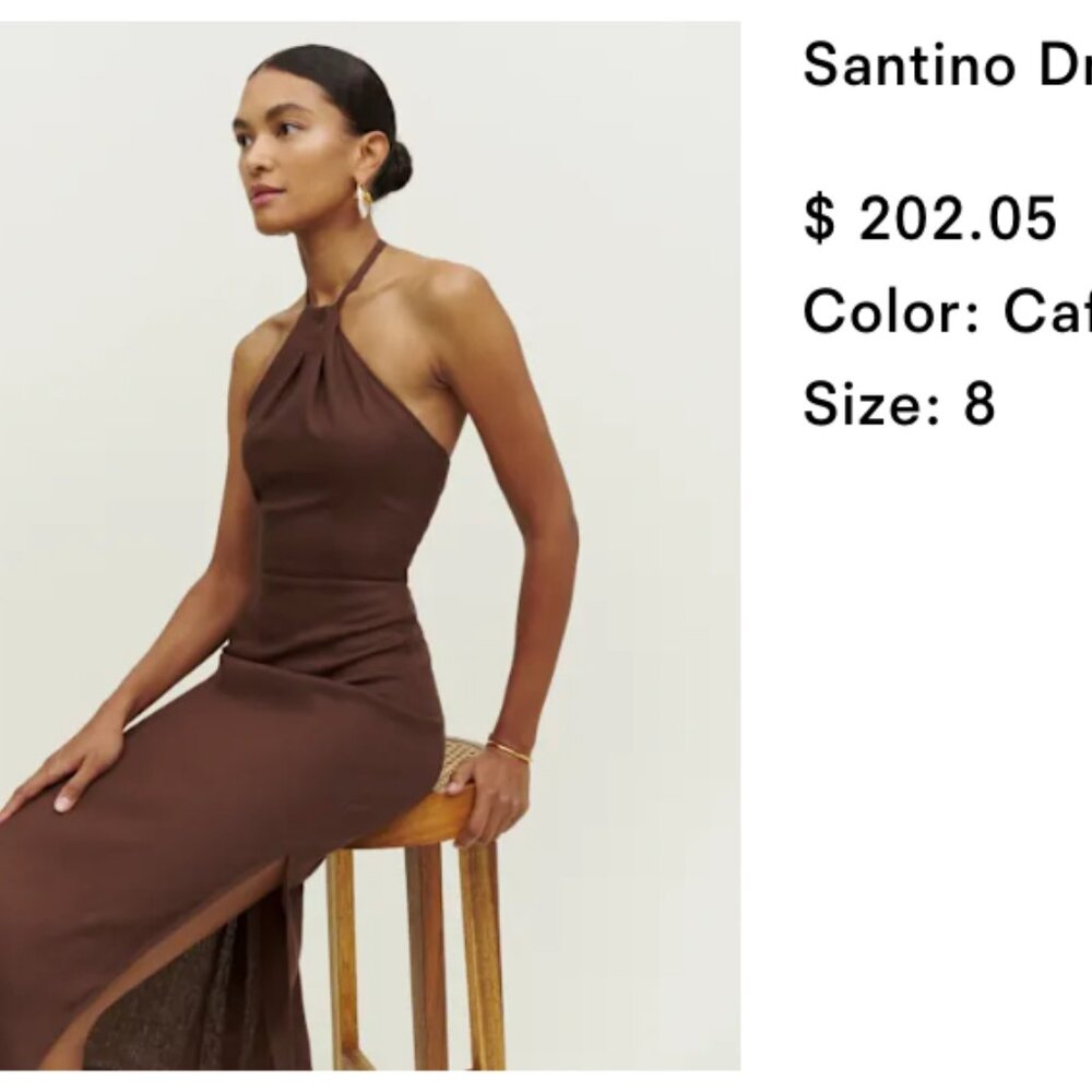 Reformation Santino Dress Cafe - Size 8